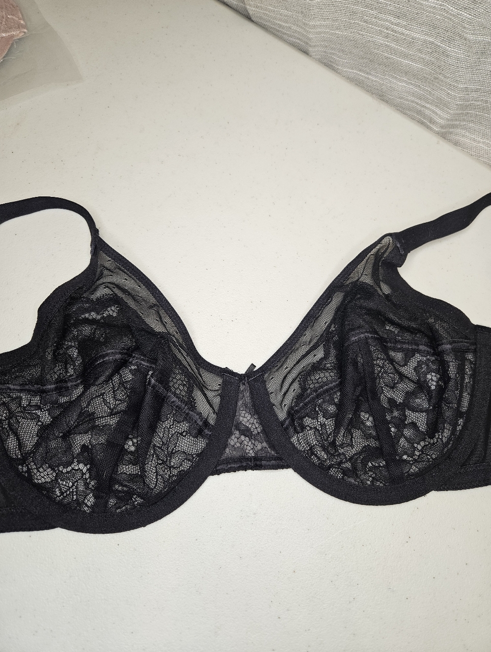 Brand New Hsia Life Enchante Black Lace Underwire Bra New 32DD - Picture 9 of 12